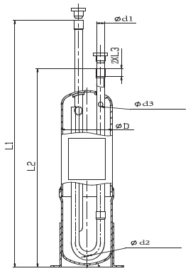气液分离器M系列. 尺寸
